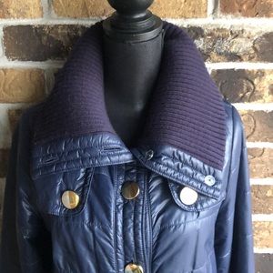 Marc By Marc Jacobs Nylon Navy Blue Trench Puffer Coat